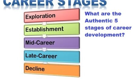 What are the Authentic 5 stages of career development?