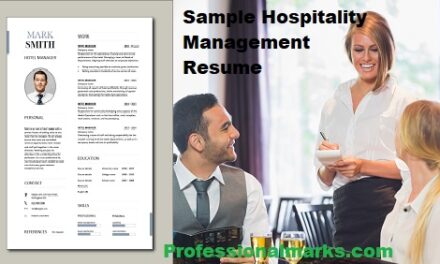 Sample Hospitality Management Resume